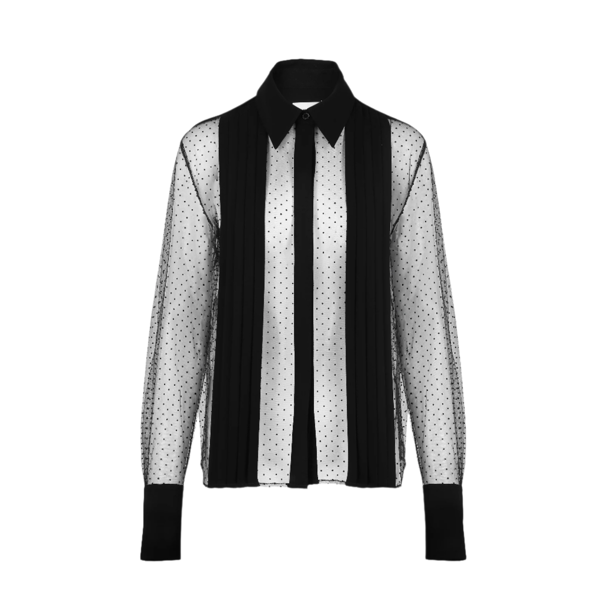Sans Faff Meghan Panelled Silk Blouse in Polka Dot