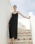 Long Slip Dress in Stretch Silk