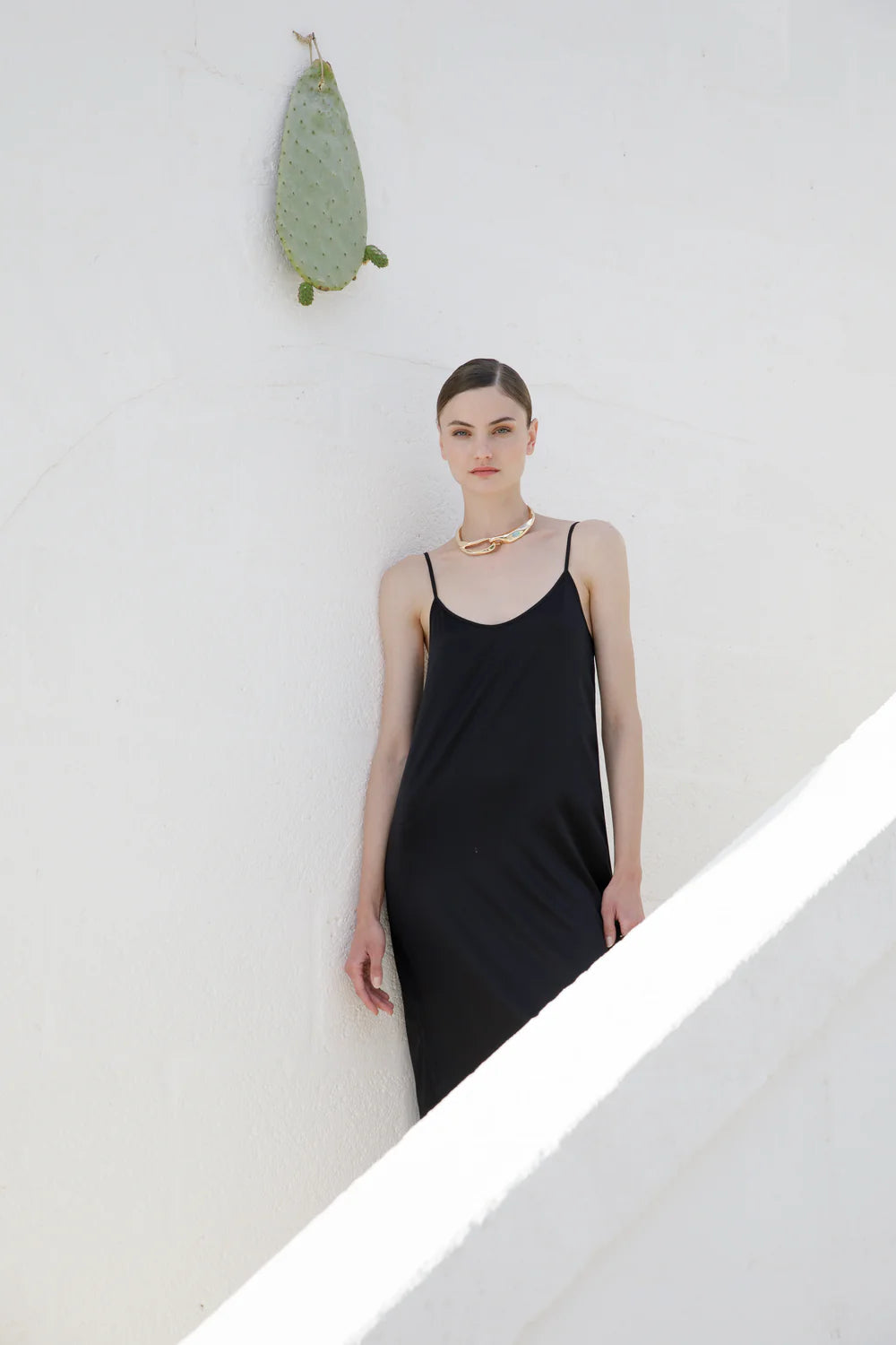 Oscalito Long Slip Dress in Stretch Silk