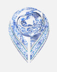 Large Silk Square Scarf in Ceramic Panoramic