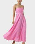 Talia Linen Dress in Blush