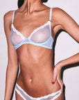 Sheer Tulle Thong in Light Sky
