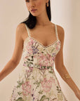 Iraso Long Dress in Cream Botanic