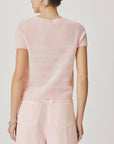 Emerson Short Sleeve Sweater in Rose Petal/Shell