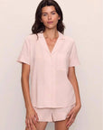 Gisele Rib Relaxed Short PJ Set in Pale Mauve