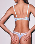 Sheer Tulle Demi Bra in Light Sky