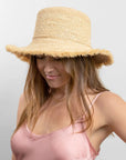 Packable Raffia Bucket Hat in Natural