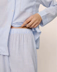Nautico Long PJ Set in Nautico White/Cornflower Blue