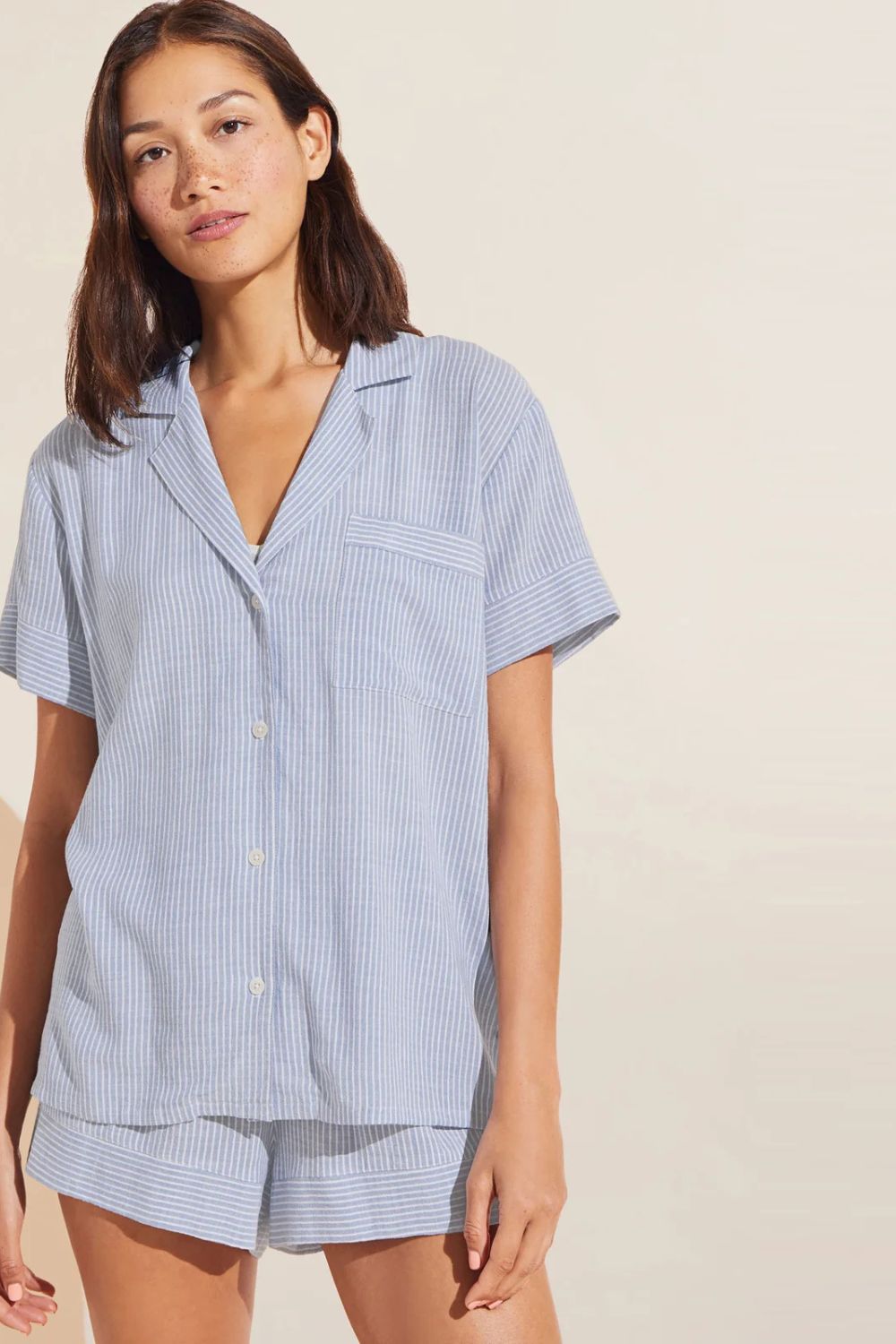 Nautico Shortie PJ Set in Nautico White/Cornflower Blue