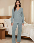 Gisele Long PJ Set in Lead/Ivory