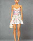 Marlene Short Dress in White Botanic