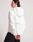 Taika Hooded Raglan Sleeve Jacket in White