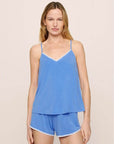 Frida Cami and Short Set in Cornflower Blue/White