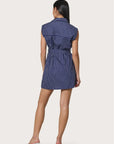 Kelly Dress in Indigo Stripe