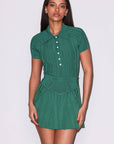 Rib Flare Skirt in Lucky Green
