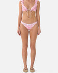 Tie Front Tri Bikini in Livin La Vida Rosa