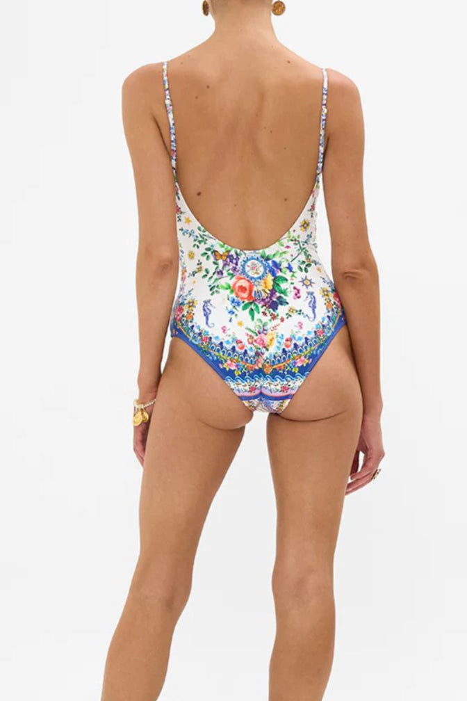 Wired V-Neck One Piece in Tiles Darls