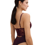 Eloge Du Desir Single Wire Bodysuit in Deep Berry