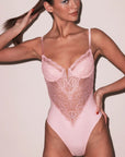 Bianca Lace Bodysuit in Peach Blossom