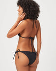 Black Triangle Rope Bikini Top and Triangle Bottom Set