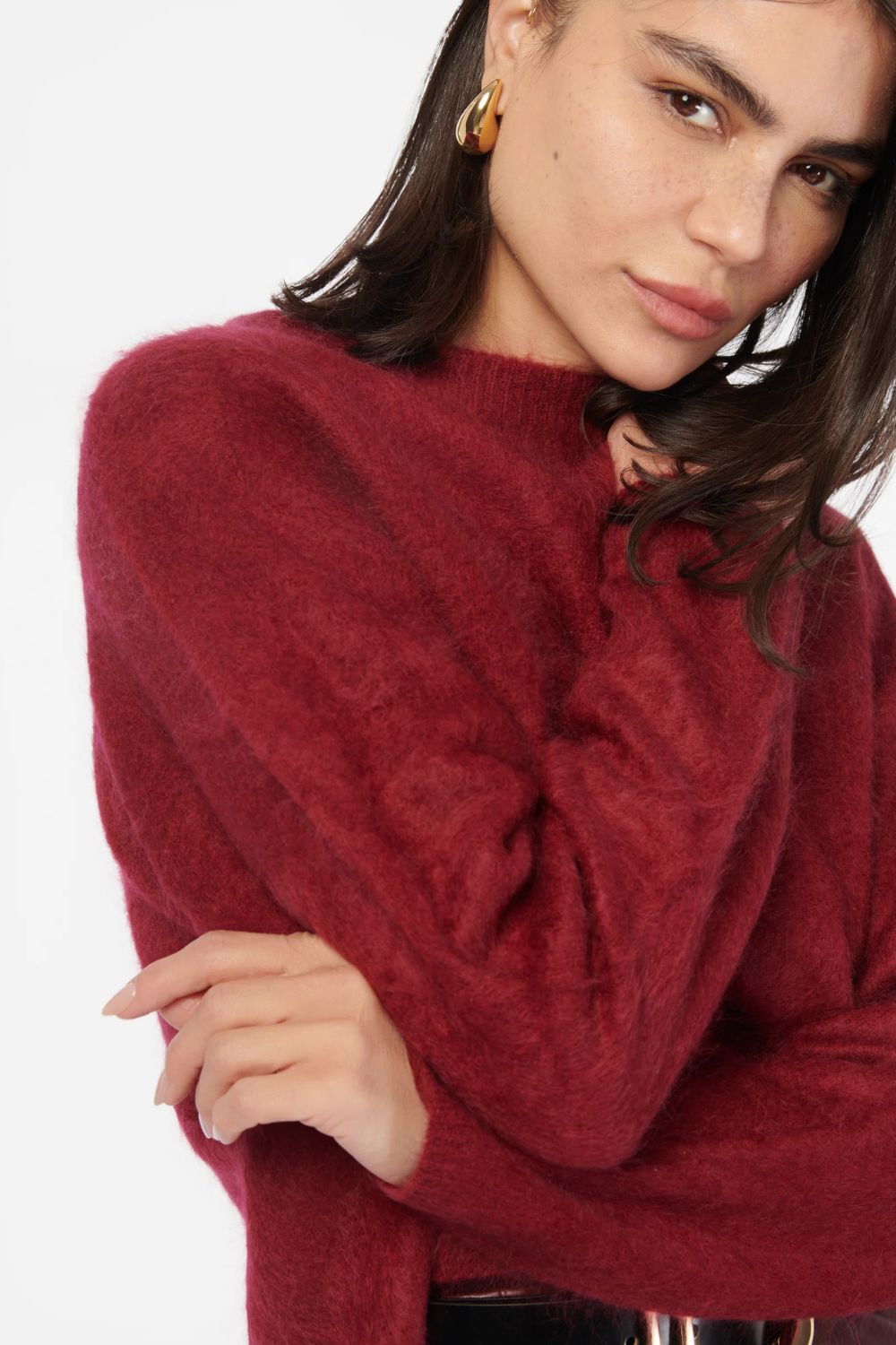 Niall Cashmere Sweater in Syrah