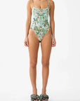 Straight Neck One Piece Swimsuit in Balearic Bebe