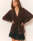 Applene Cardigan in Chocolate Brown
