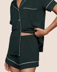 Gisele Relaxed Short PJ Set in Pine/Ivory