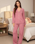 Gisele Long PJ Set in Berry Blush/Ivory