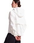 Taika Hooded Raglan Sleeve Jacket in White