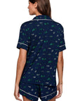 Gisele Printed Relaxed Short PJ Set in Forest Pine Navy/Ivory