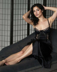 La Divinia Slip Dress in Black