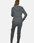 Racer Stripe Hoodie and Ribbed Racer Stripe Sweatpants in Charcoal/Flannel Stripe
