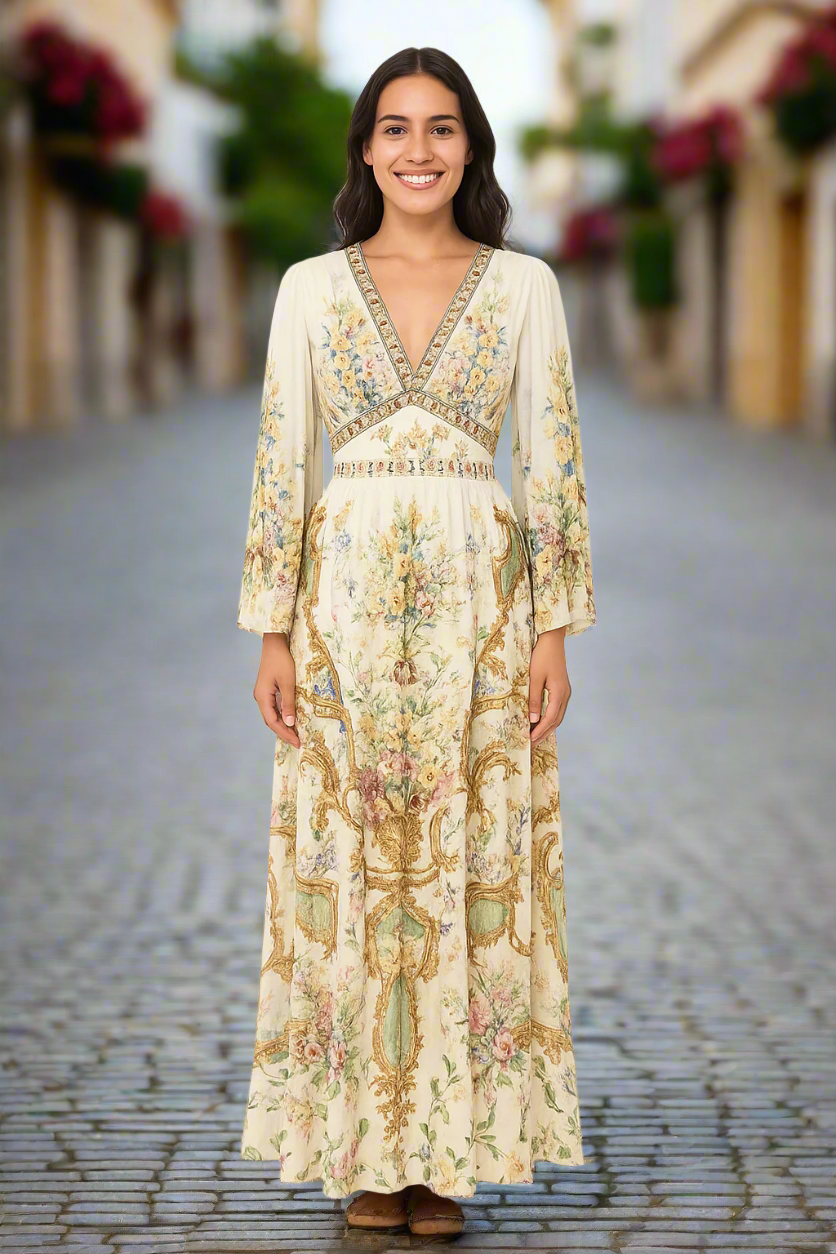 Flared Sleeve Dress in Dressing Room Drama