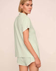 Frida Shortie PJ Set in Mint Cream/Ivory