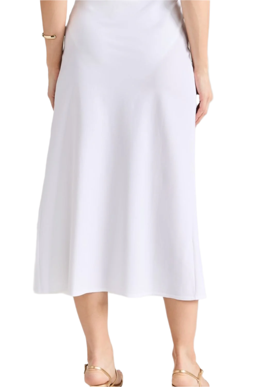 Tess Long Straight Skirt in White