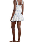 Short Arissa Dress in White & Blue