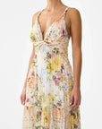 Bead Strap Gathered Panel Dress in Architects of Alcazar