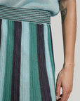 Pleated Maxi Skirt in Lagoon Blue