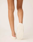Cable Crew Slide Slippers in Ivory