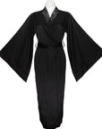 La Rosa Silk Robe in Black
