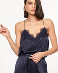 Racer Charmeuse Cami in Navy