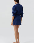 Sara Short Shirt Dress in Marine