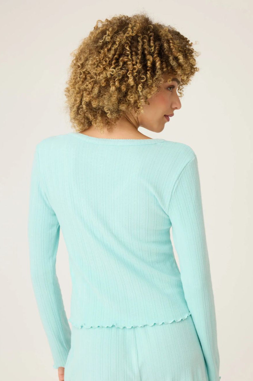 Pointelle Long PJ Set in Light Mint