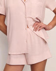 Gisele Rib Relaxed Short PJ Set in Pale Mauve