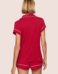 Gisele Shortie PJ Set in Holly Red/Ivory