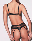 Frankie Lace Thong in Black