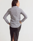 The Icon Shirt in Gunmetal/White Stripe
