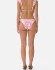 Tie Front Tri Bikini in Livin La Vida Rosa
