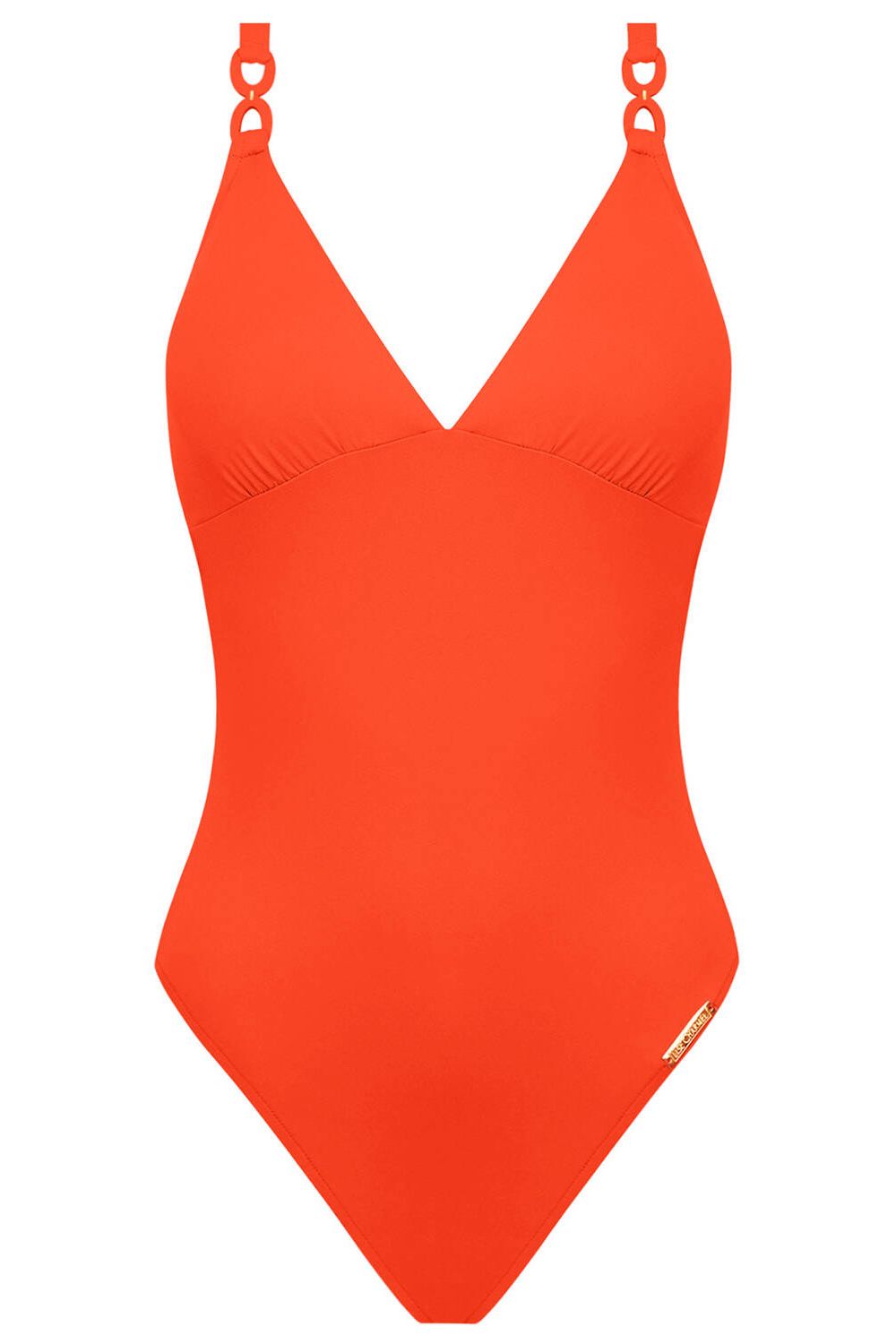 Grace Infiniti Plunging Back Swimsuit in Orange Infiniti